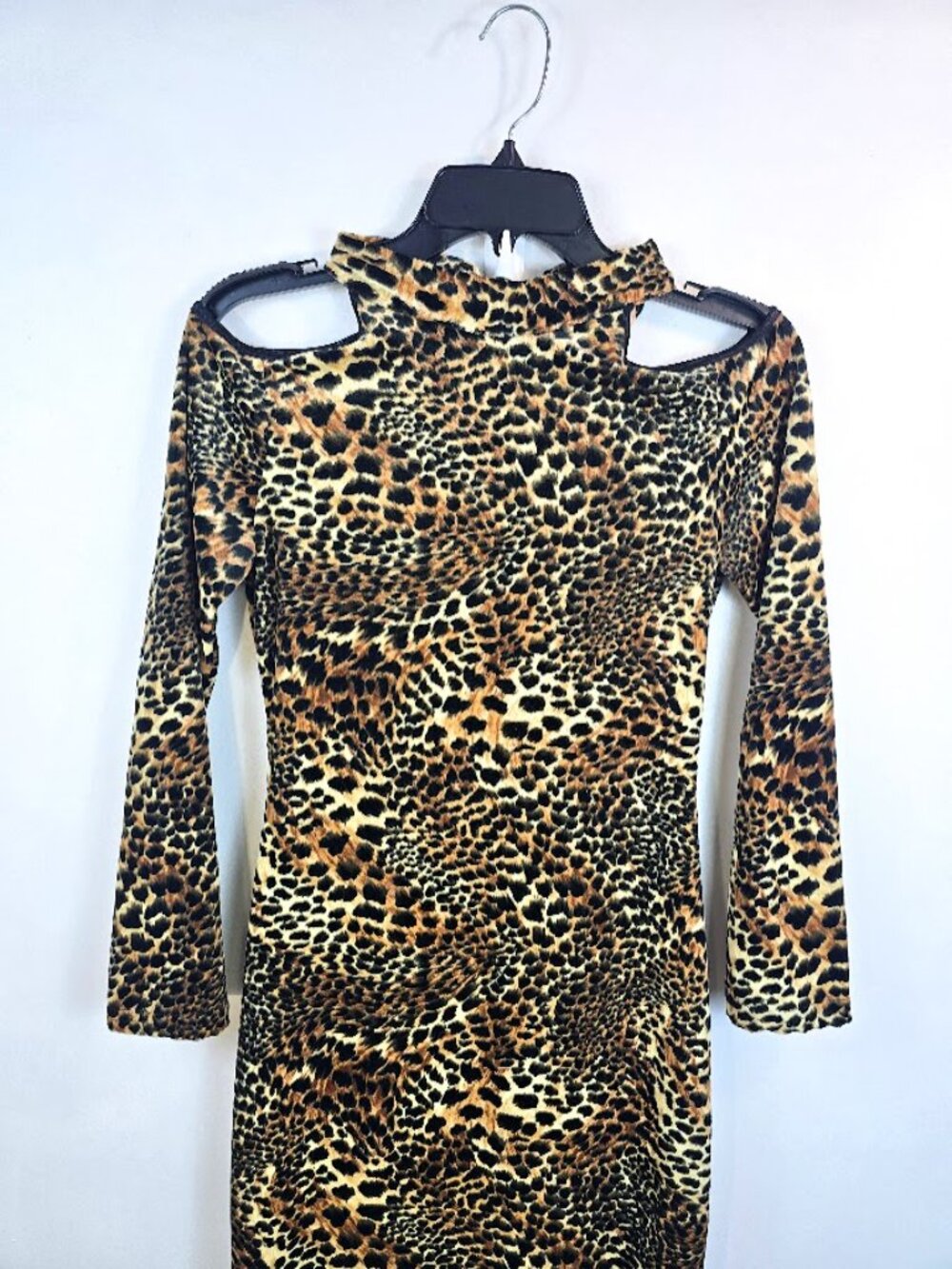 Leopard Cutout Bodycon Midi Dress Open Back M - Picture 8 of 12